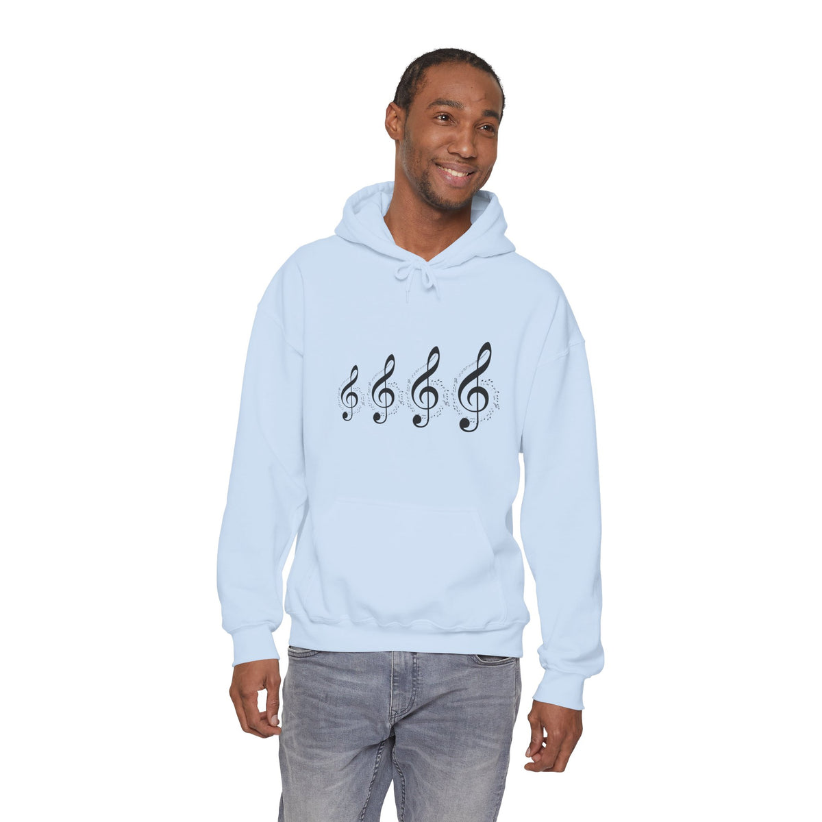 Treble Clef Hoodie – Minimal Music Note Graphic Sweatshirt for Musicians