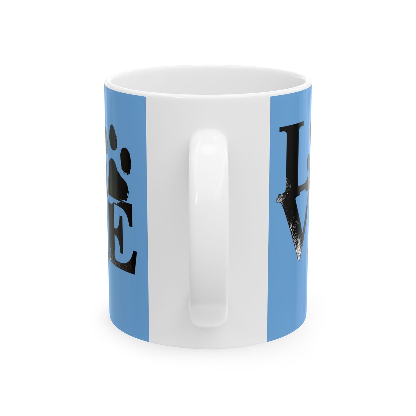 Paw Print Love Mug, Dog Lover Gift, Pet Owner Coffee Cup, Animal Rescue Mug, Cute Pet-Themed Drinkware