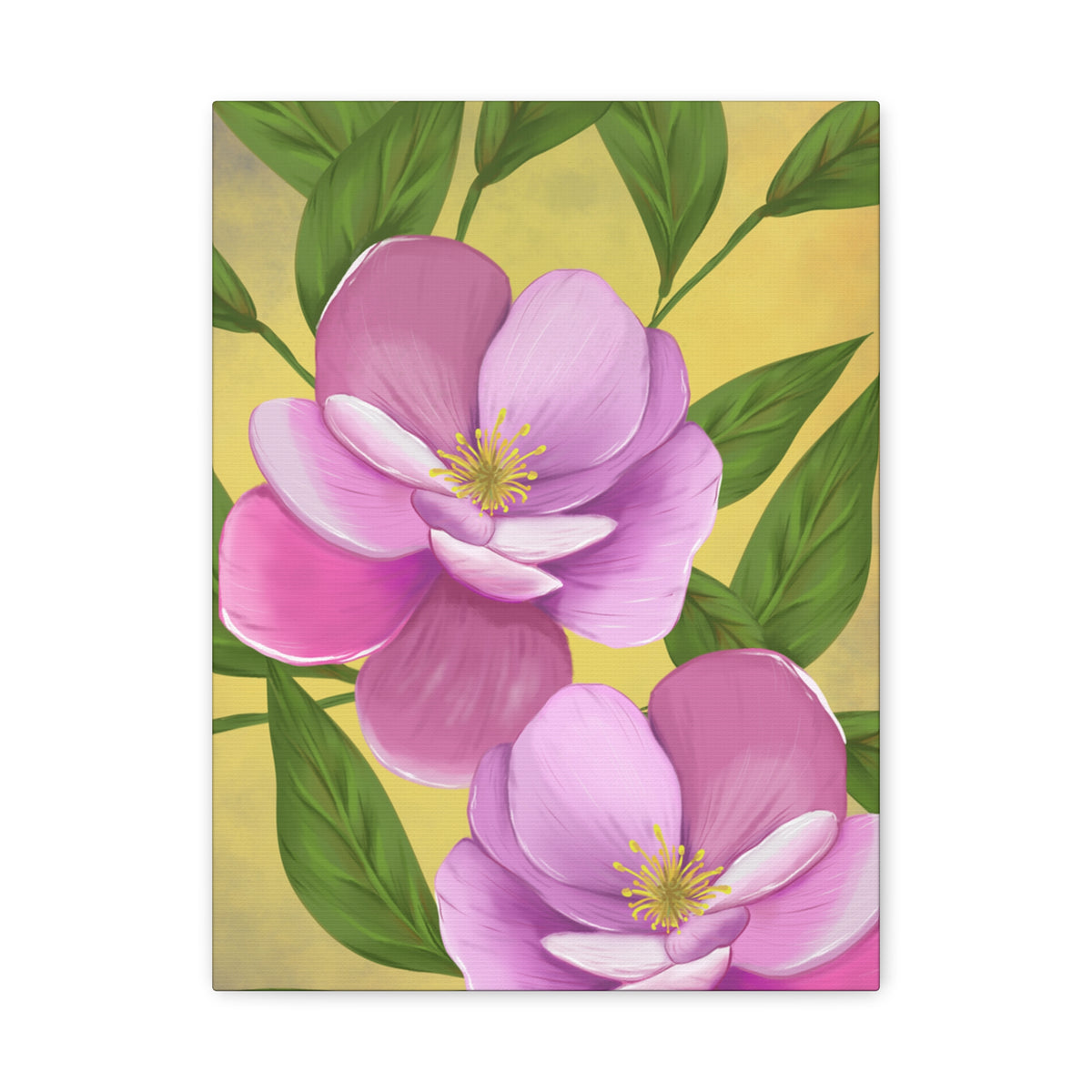 Matte Canvas, Stretched, 1.25" Tulips Pink and Purple Flowers