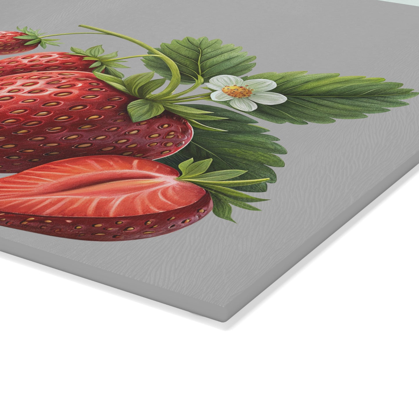 Strawberry Glass Cutting Board – Kitchen Decor, Gift for Foodies, Home Chef Gift