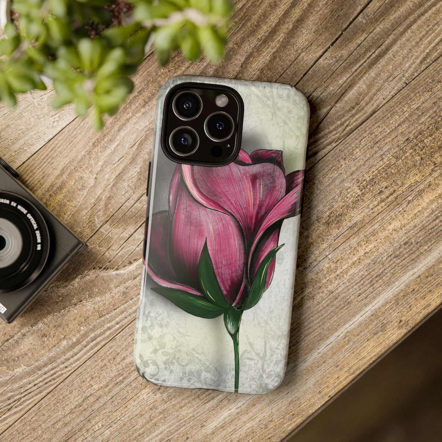 Rose Phone Case – Tough Cases, Floral Phone Cover, Gift for Her, Minimalist Design, Nature Lover's Accessory, Birthday Gift Idea