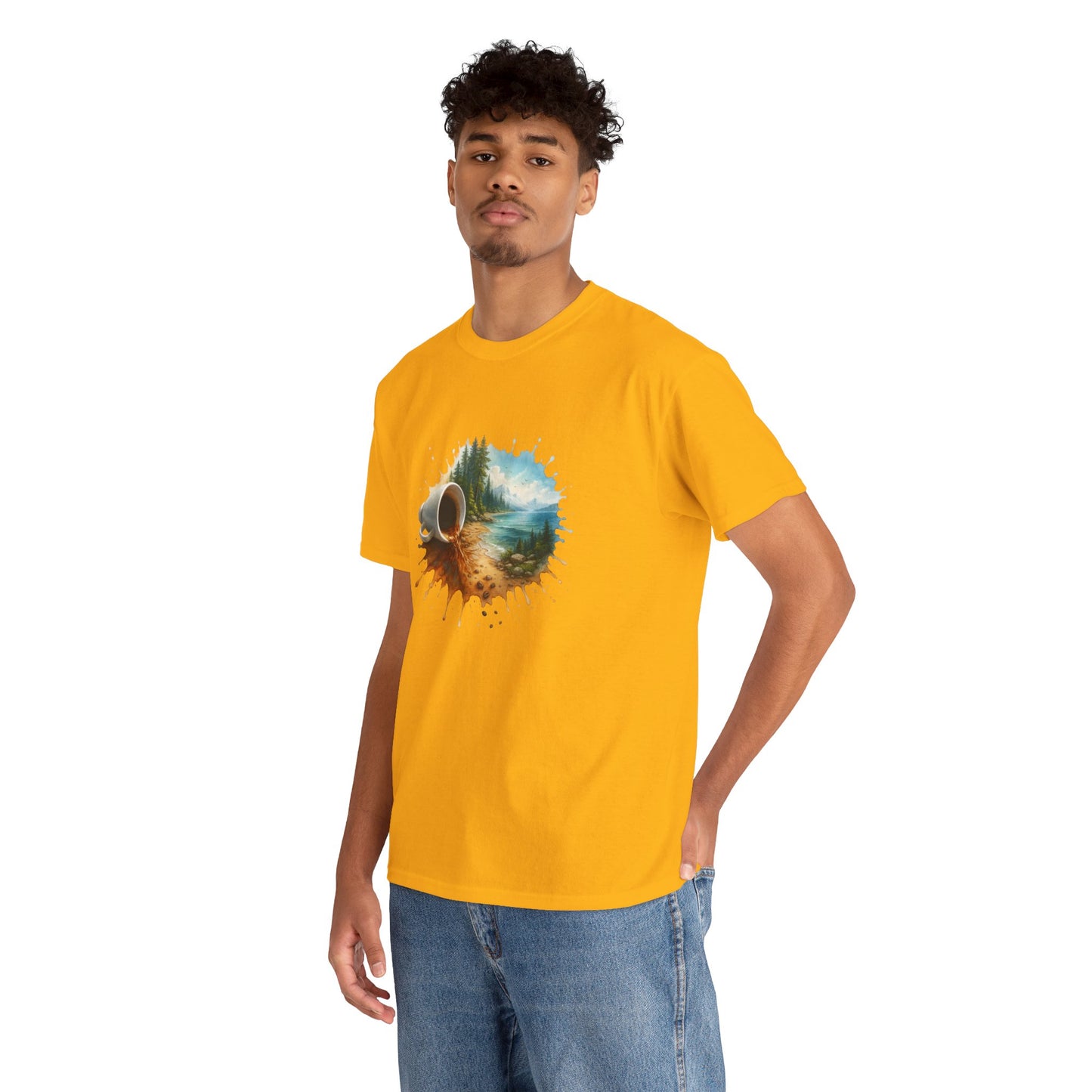 Nature-Inspired Unisex Heavy Cotton Tee, Casual Outfit, Gift for Nature Lovers, Camping Apparel, Outdoor Adventure Shirt