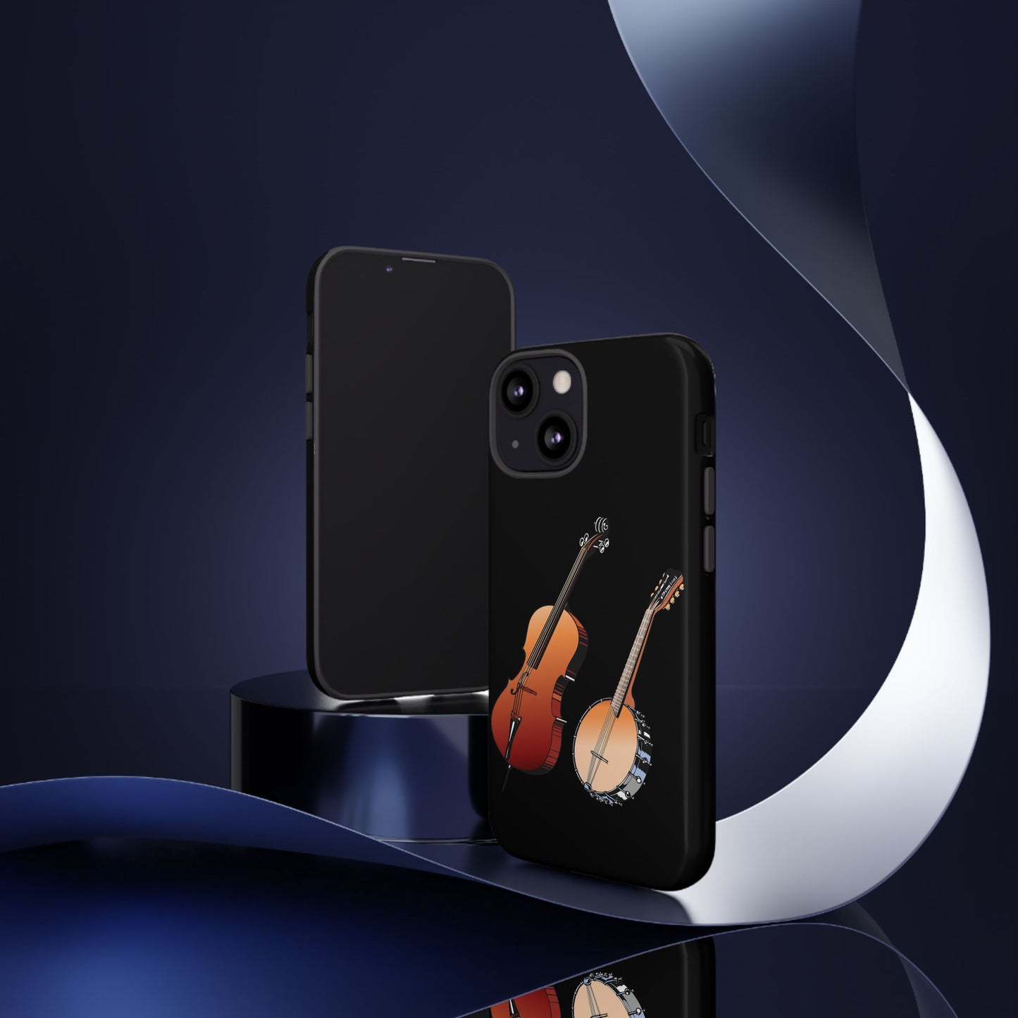 Musical Instrument Phone Case - Violin & Banjo Design, Music Lover Gift, Unique Phone Cover, Holiday Gift, Durable Tough Cases