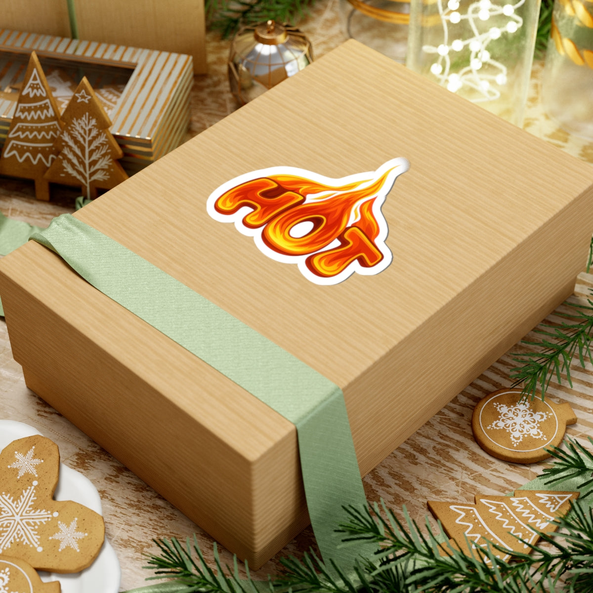 Flaming Hot Kiss-Cut Stickers - Trendy Laptop Decals, Fun Party Favors, Cool Gift Ideas, Aesthetic Wall Art, Personalize Your Space
