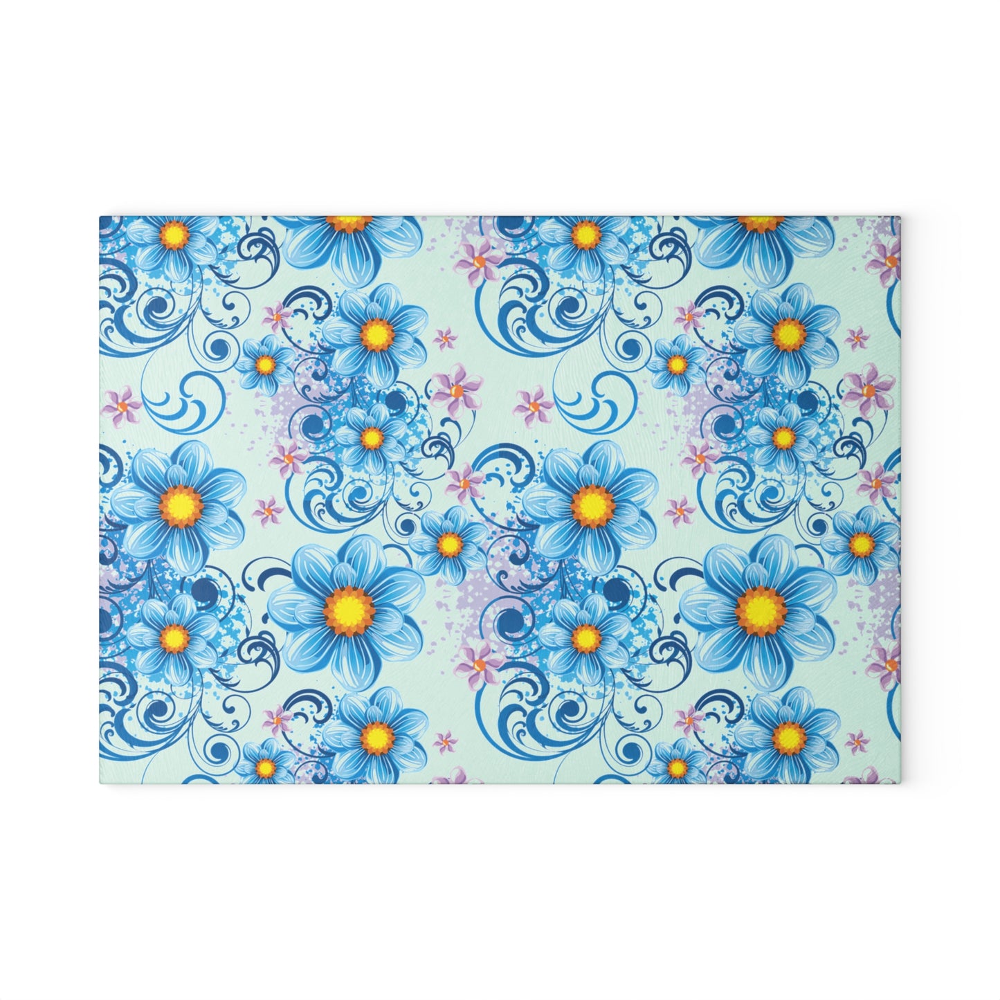 Floral Glass Cutting Board | Kitchen Decor, Gift for Home Chefs, Housewarming, Wedding, Unique Kitchenware
