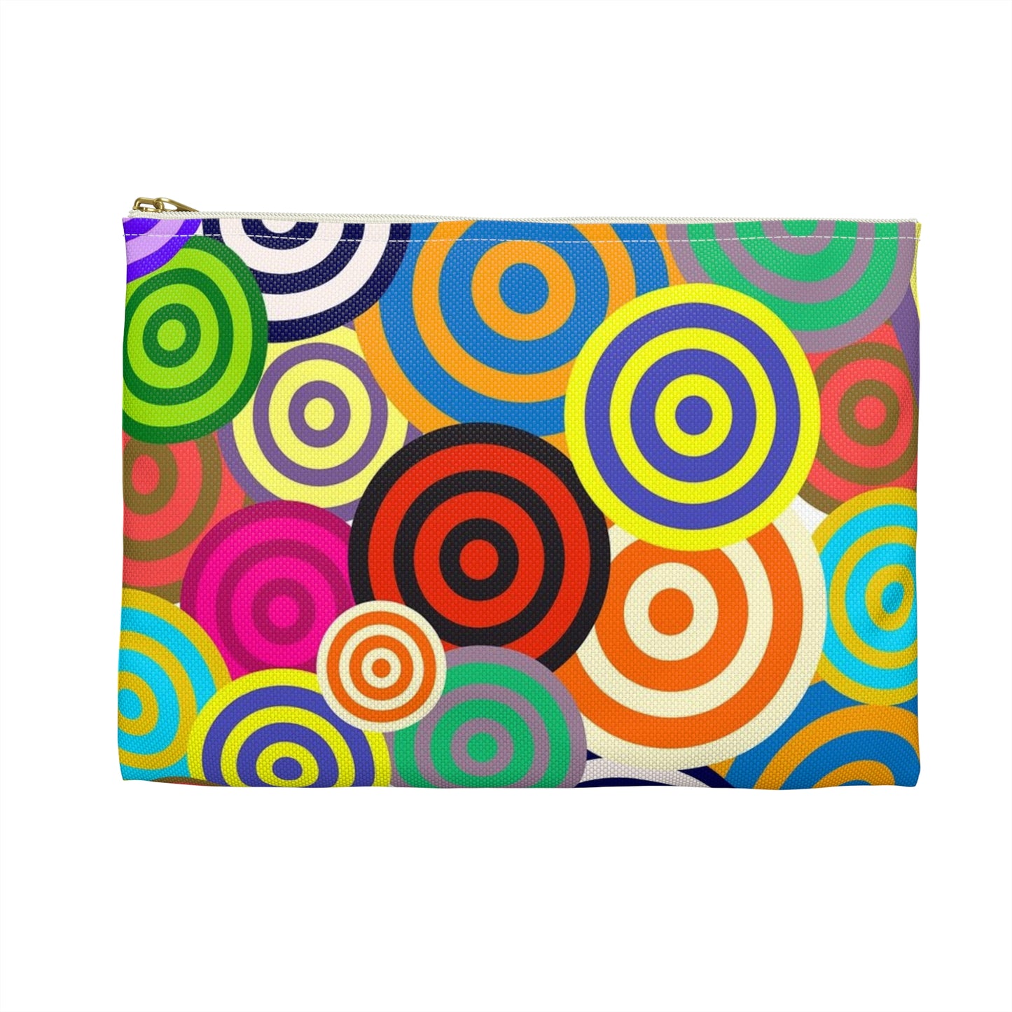 Colorful Circle Accessory Pouch, Fun Travel Organizer, Makeup Bag, Pencil Case, Gift for Her, Quirky Design