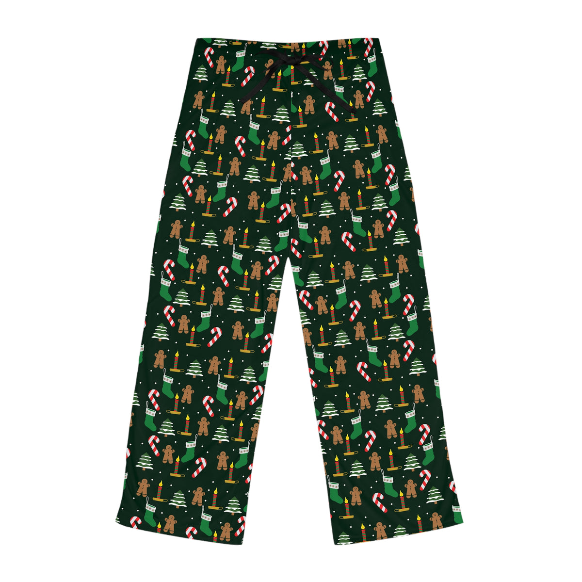 Christmas Gingerbread & Candy Cane Women’s Pajama Pants — Holiday Sleepwear