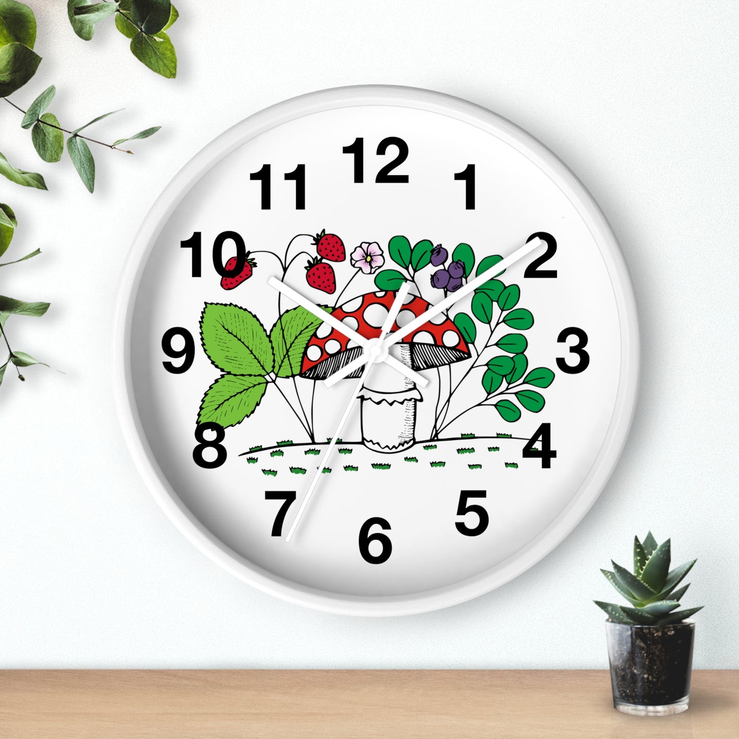 Whimsical Mushroom Wall Clock - Enchanting Home Decor, Boho Aesthetic, Unique Gift for Nature Lovers, Kids Room, Garden Theme