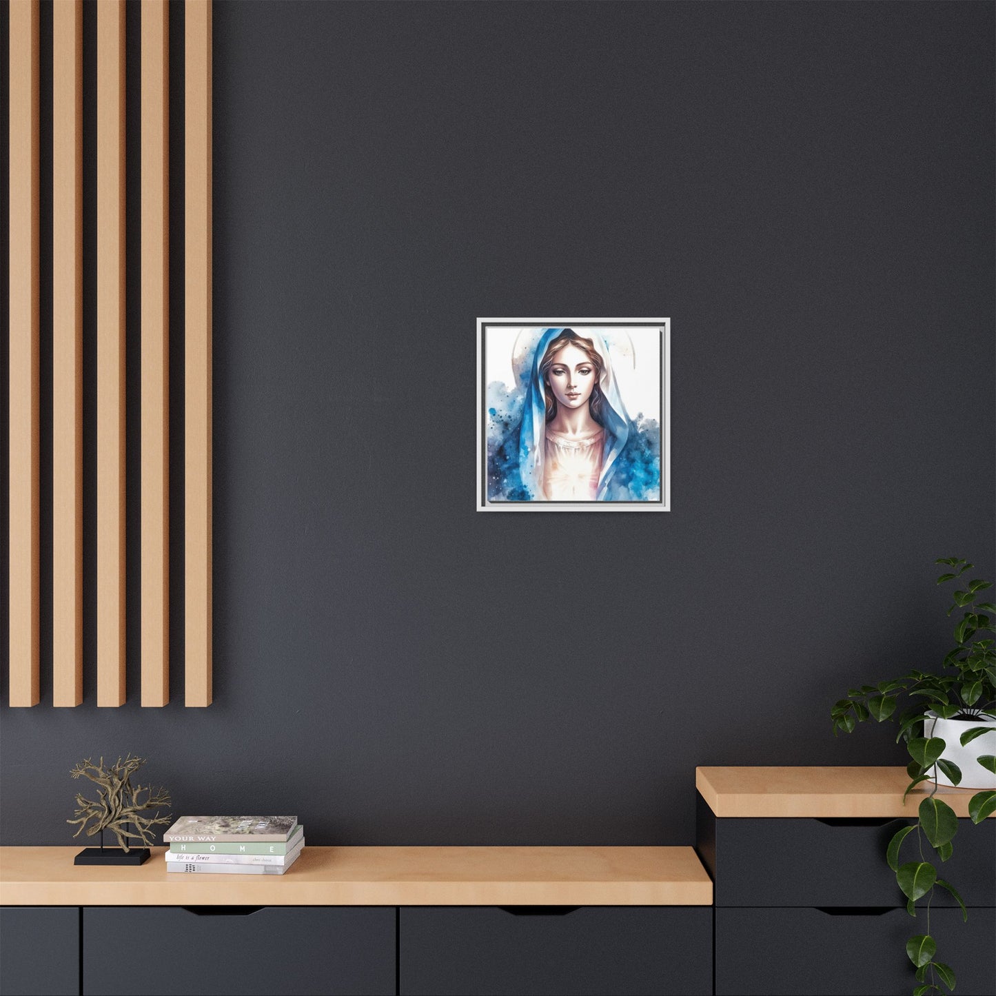 Framed Canvas Art Print, Spiritual Decor, Religious Artwork, Wall Decor, Gift for Faith, Elegant Home Decoration