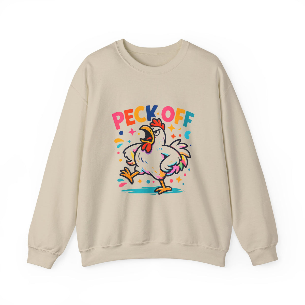 Peck Off Crewneck Sweatshirt – Funny Chicken Graphic Pullover