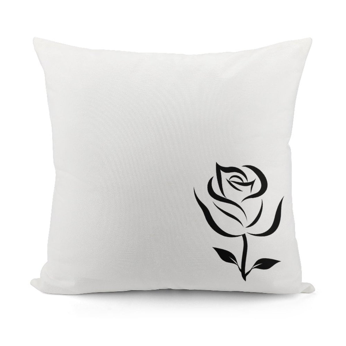 Square Plush Throw Pillow Cover (Pillow Excluded) Black Rose