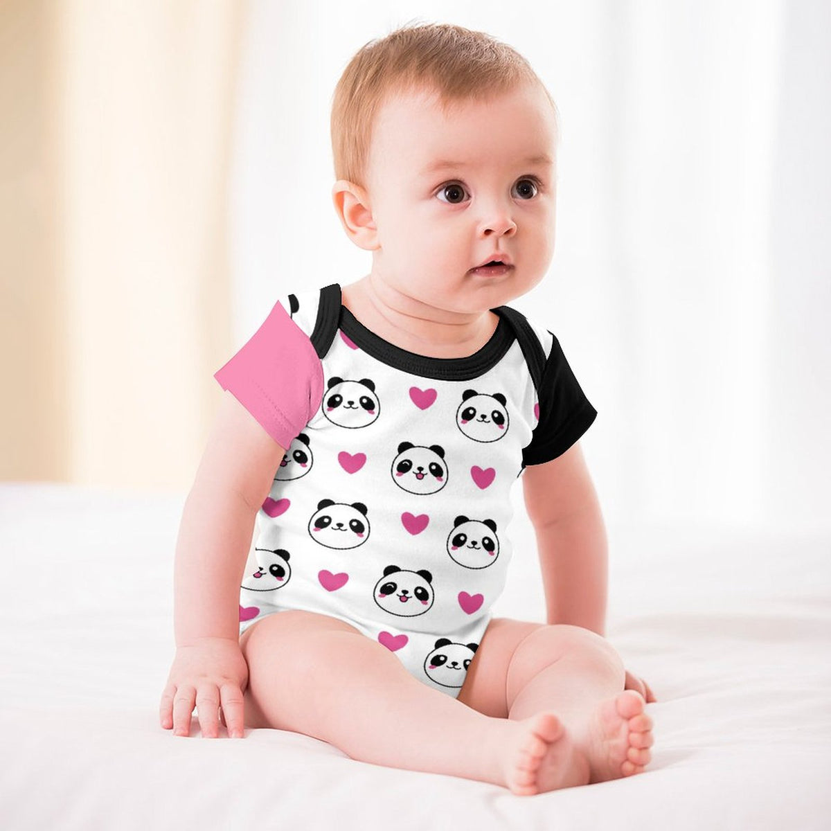 220gsm Faux Cotton Short Sleeve Baby Romper(All-over Printing)