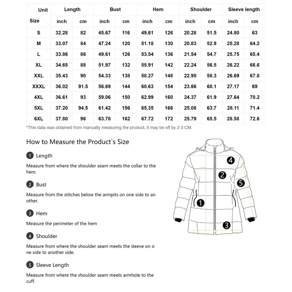 Winter Quilted Long-Sleeve Hooded Outerwear
