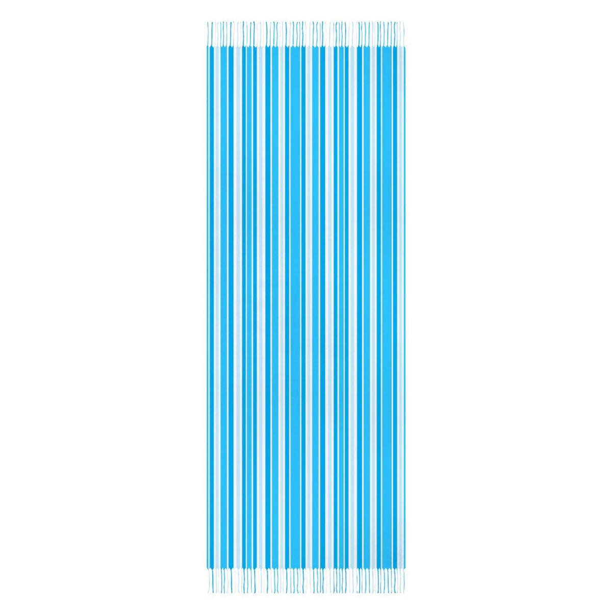 Cashmere-like Tassel Scarf Blue Stripes