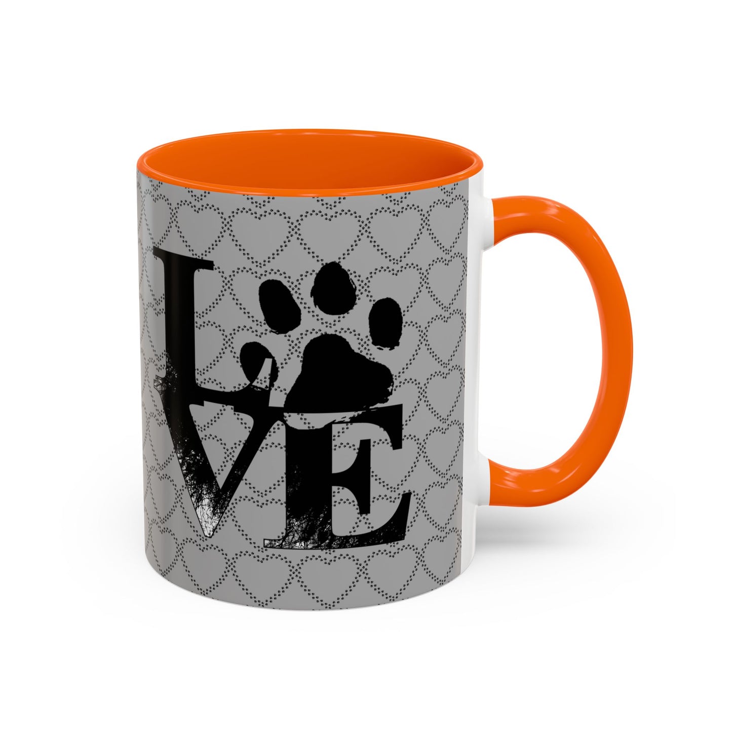 Chic Love Coffee Mug for Pet Lovers, Black Accent Mug, Valentine's Gift, Animal Lover Cup, Perfect for Hot Beverages