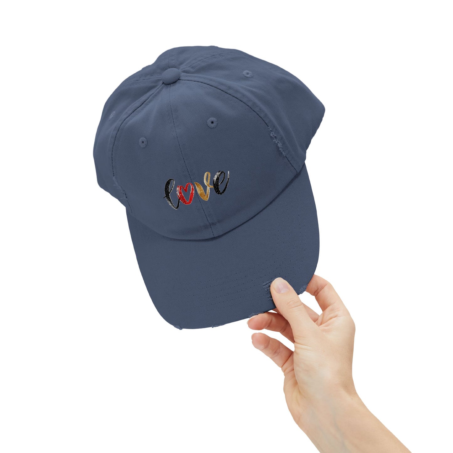 Distressed Love Cap - Casual Unisex Hat for Everyday Wear, Gift for Her, Summer Accessory, Trendy Streetwear, Distressed Cap
