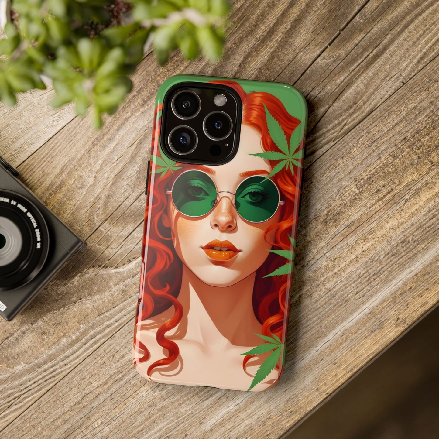 Vibrant Phone Case with Retro Greenery Design, Trendy Case for Casual Look, Gift for Her, Summer Vibes, Unique Phone Accessory