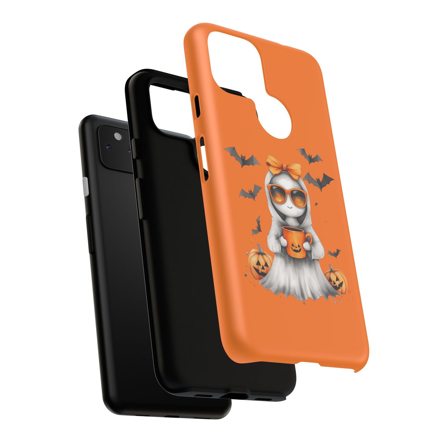 Halloween Ghost Phone Case, Cute Cat Ghost Case, Autumn Phone Cover, Spooky Season Gift, Trick or Treat Case