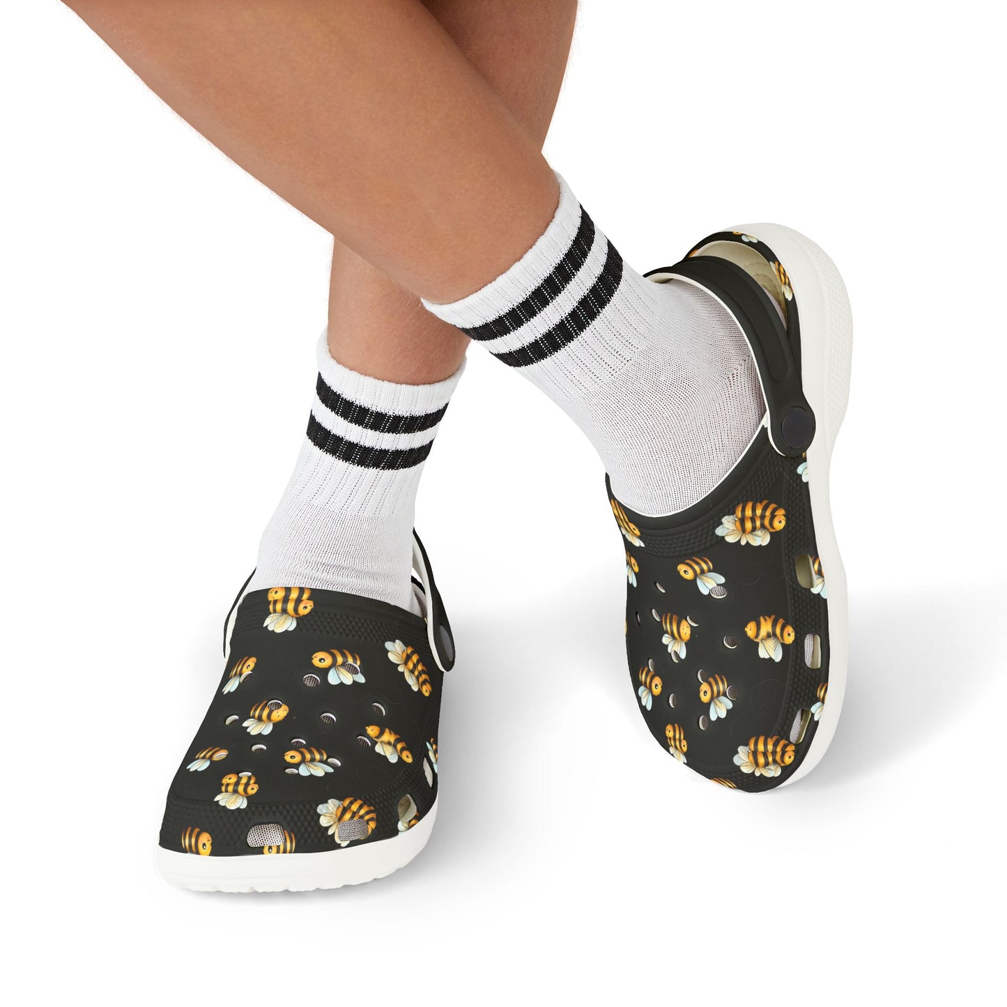 Bee-themed Kid's EVA Foam Clogs, Lightweight Comfort Shoes, Fun Summer Sandals, Durable Kids Footwear, Garden Party Accessories