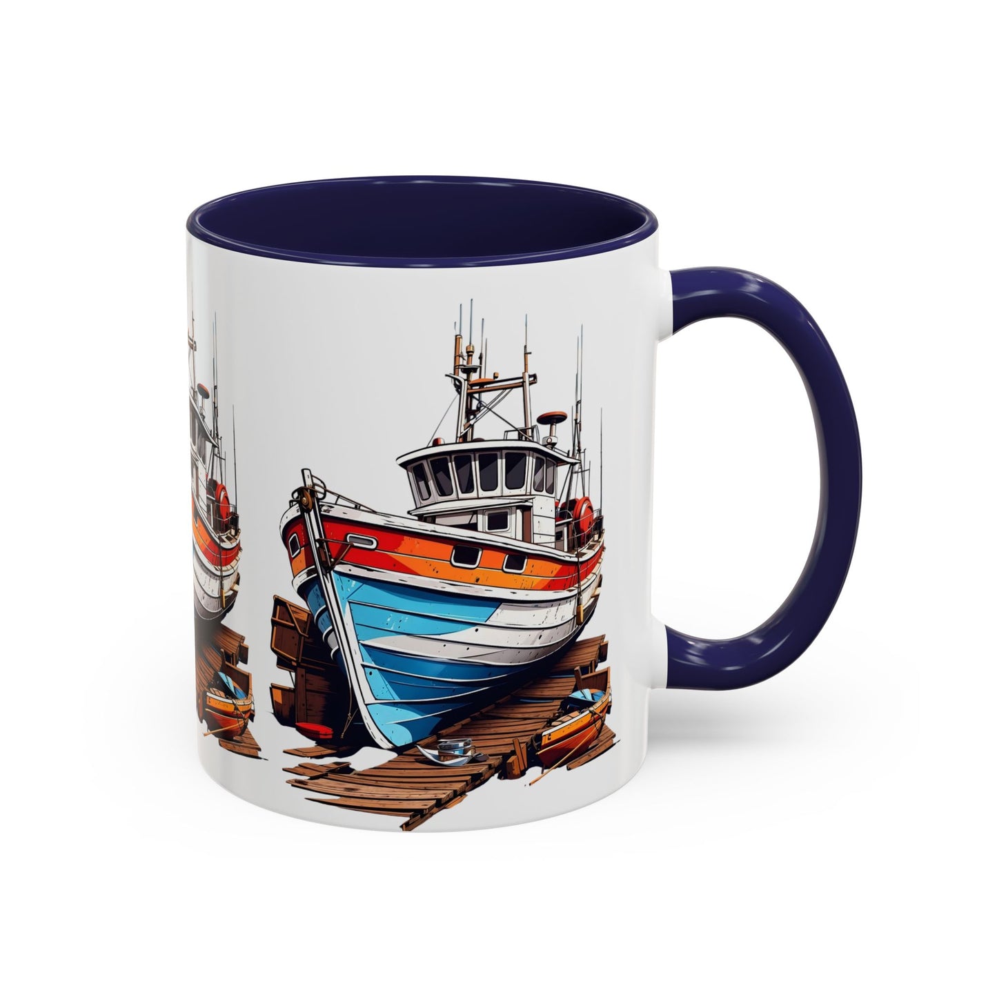 Nautical Accent Coffee Mug | Perfect for Boat Lovers, Sailor Gifts, Coastal Decor, Unique Gift Idea, Custom Artwork Mug
