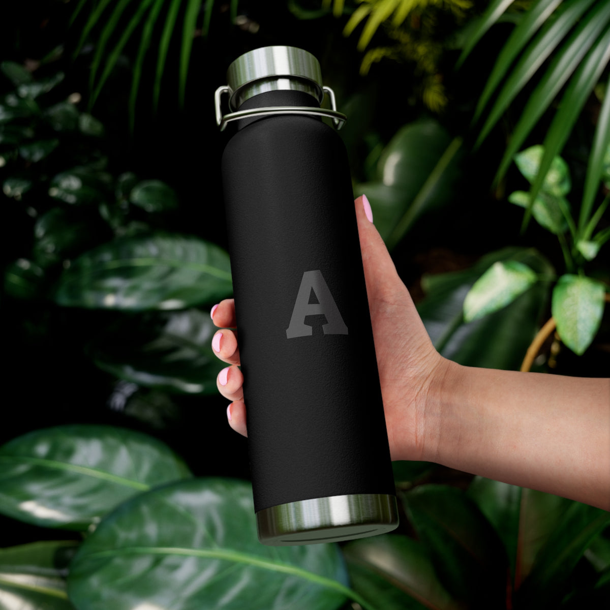 Personalized Copper Insulated Water Bottle, 22oz - Letter A