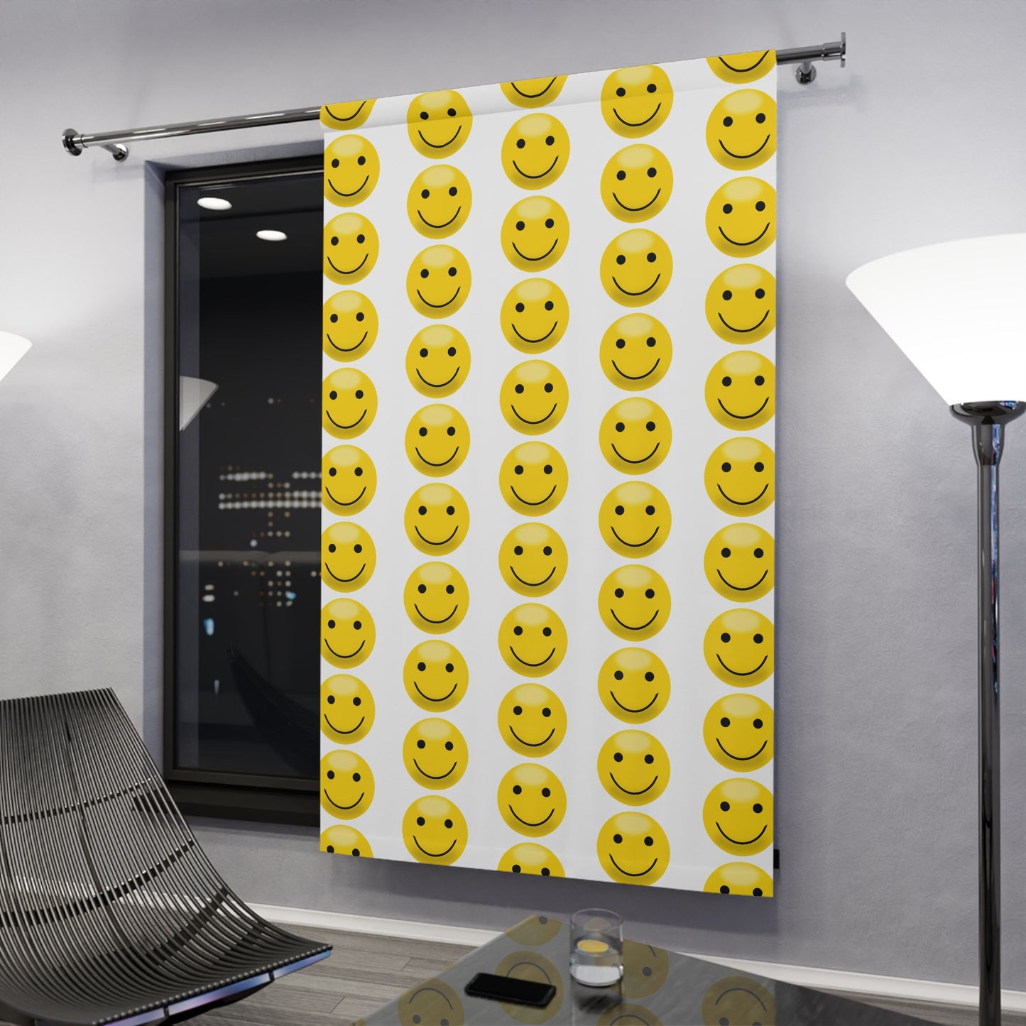 Smiley Face Window Curtain, Cheerful Home Decor, Brighten Any Room, Kids Room, Living Room, Gift Idea