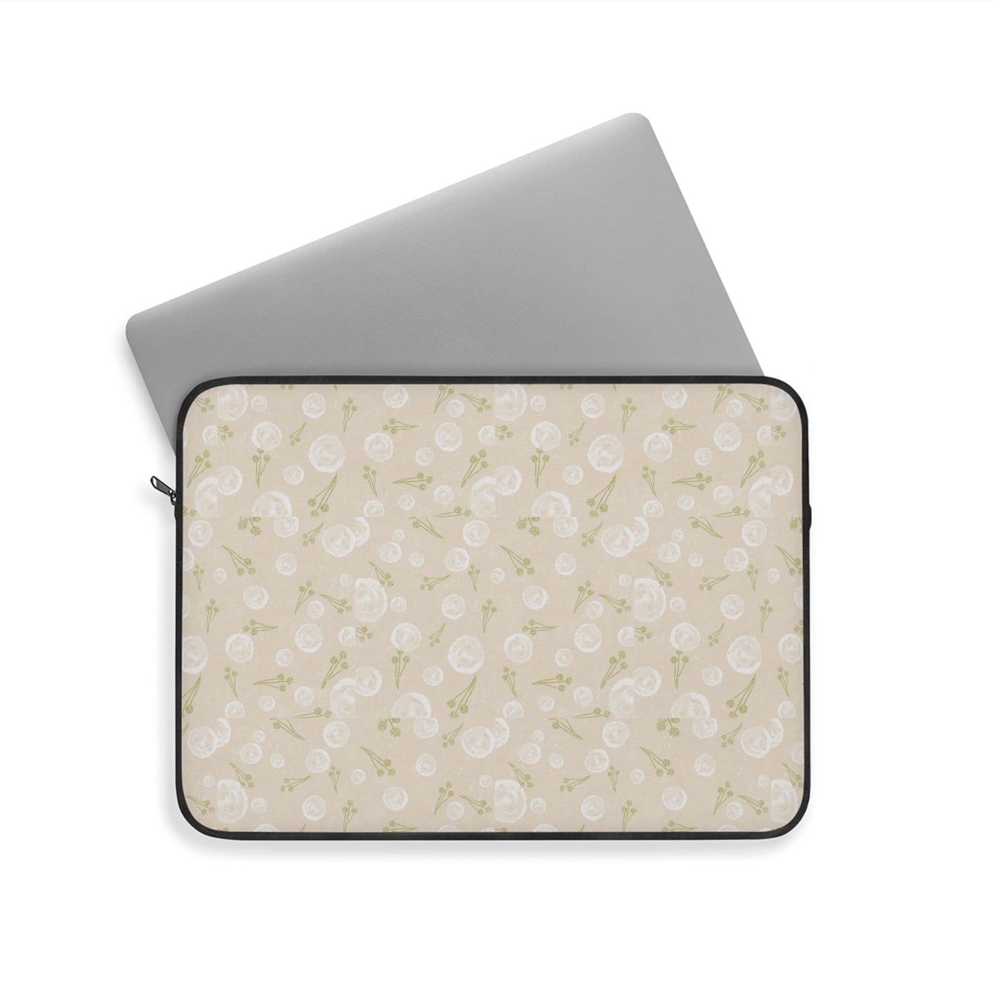 Chic Floral Laptop Sleeve - Stylish Computer Case, MacBook Protector, Unique Gift for Students, Elegant Tech Accessory