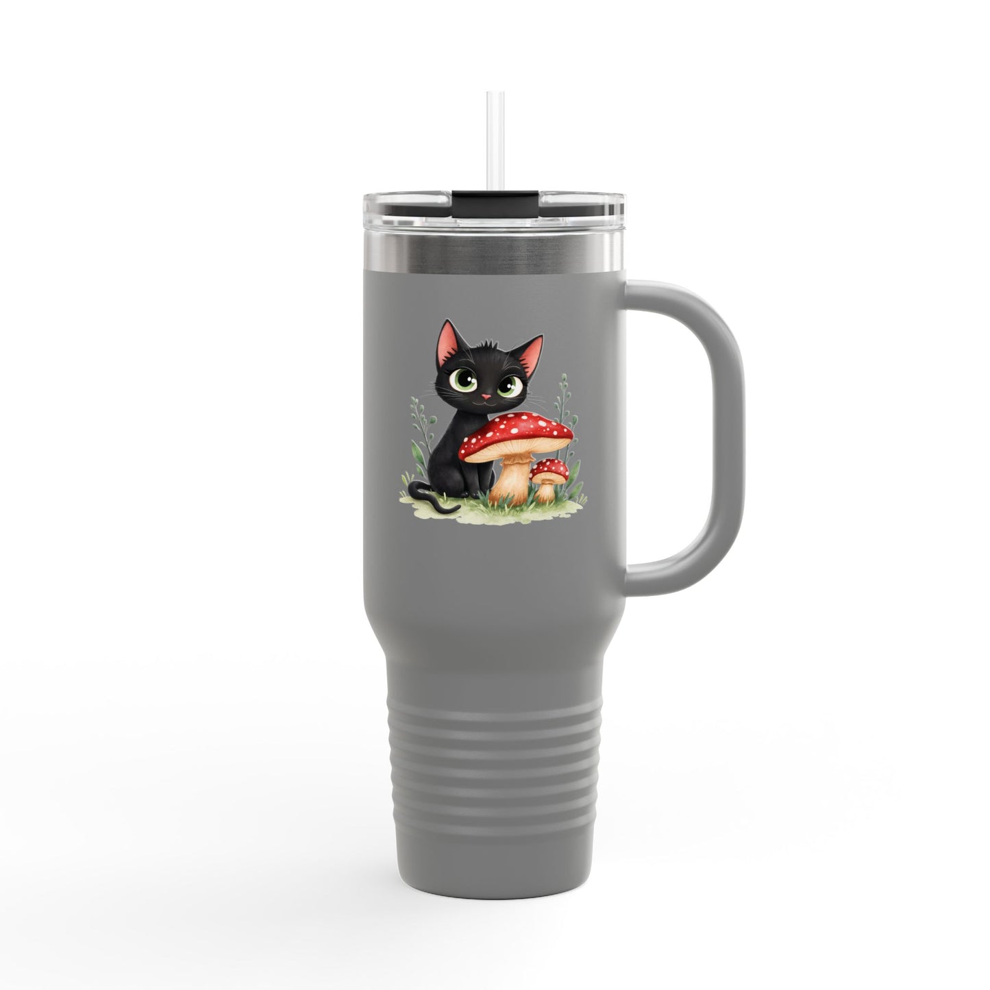 Cute Cat & Bunny Insulated Travel Mug - 40oz Drink Holder for Coffee, Tea, Gifts, Animal Lover, Travel