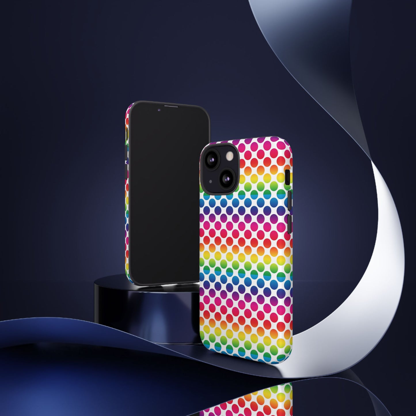 Rainbow Dot Phone Case, Colorful Phone Cover, Fun Phone Accessory, Gift for Friends, Trendy Mobile Case