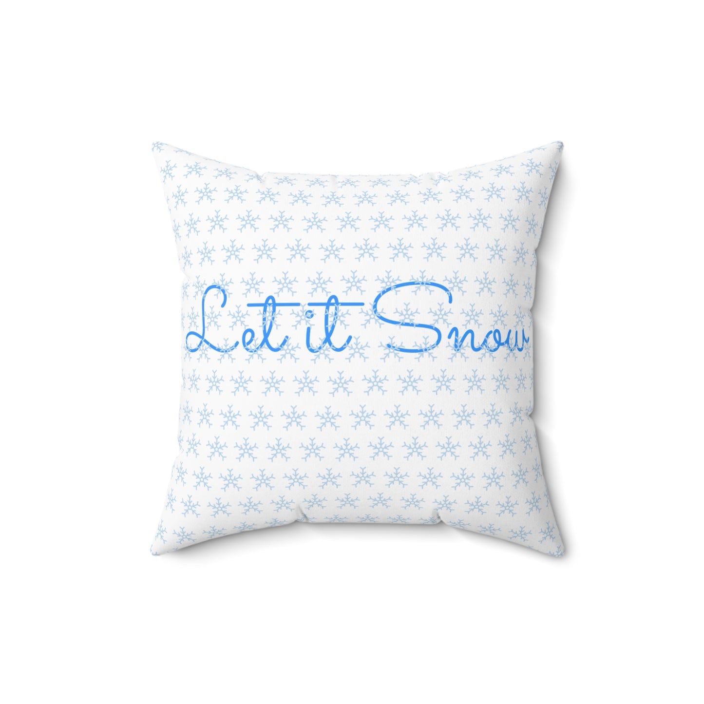 Winter Wonderland Square Pillow - Cozy Home Decor, Holiday Accent, Gift for Snow Lovers, 'Let it Snow' Cushion, Winter Greetings