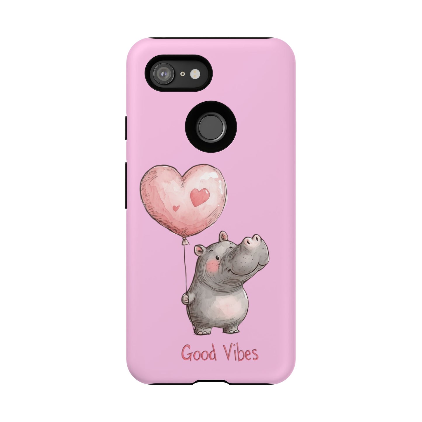Cute Hippo Phone Case | Good Vibes, Gift for Friends, Cute Phone Accessories, Animal Lover Gift, Happy Phone Cover