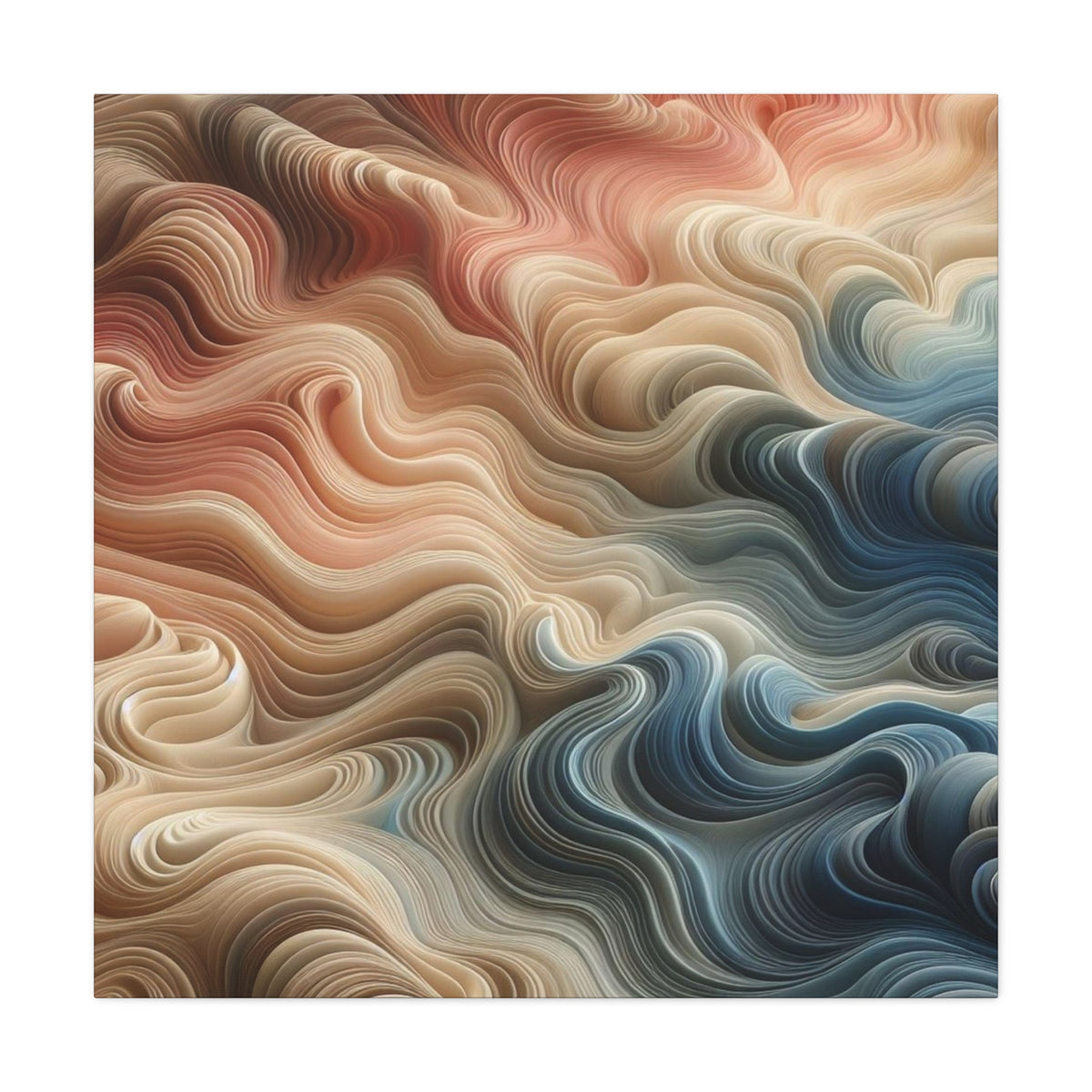 Abstract Swirl Matte Canvas Wall Art — Fluid Earth Tones, Stretched 1.25"