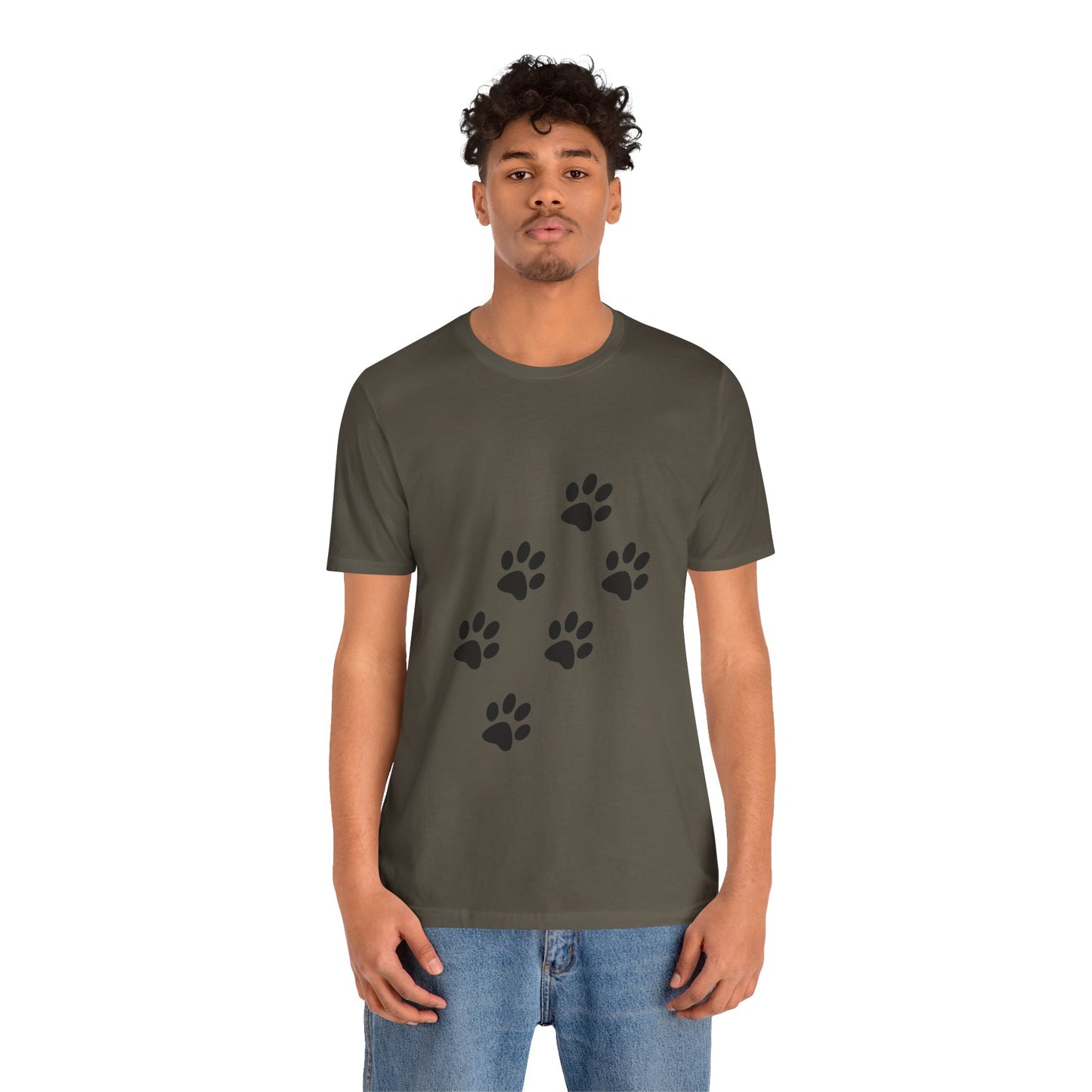 Paw Print Short Sleeve Tee | Unisex Animal Lover Shirt, Pet Owner Gift, Casual Wear, Gifts for Dog Lovers, Comfortable T-Shirt