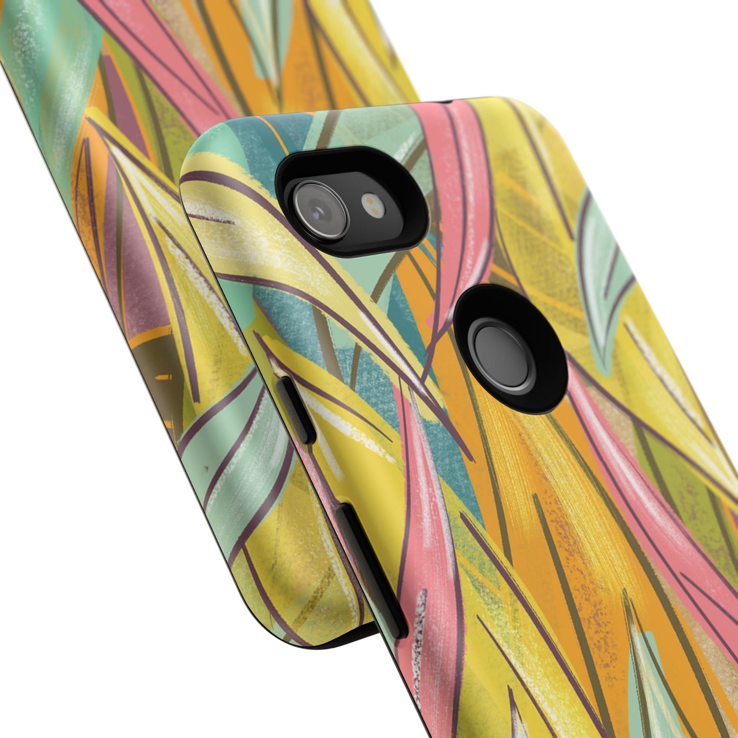 Vibrant Phone Case with Colorful Leaf Design, Tough Cases for Nature Lovers, Eco-Friendly Gift, Summer Vibes, Floral Phone Cover