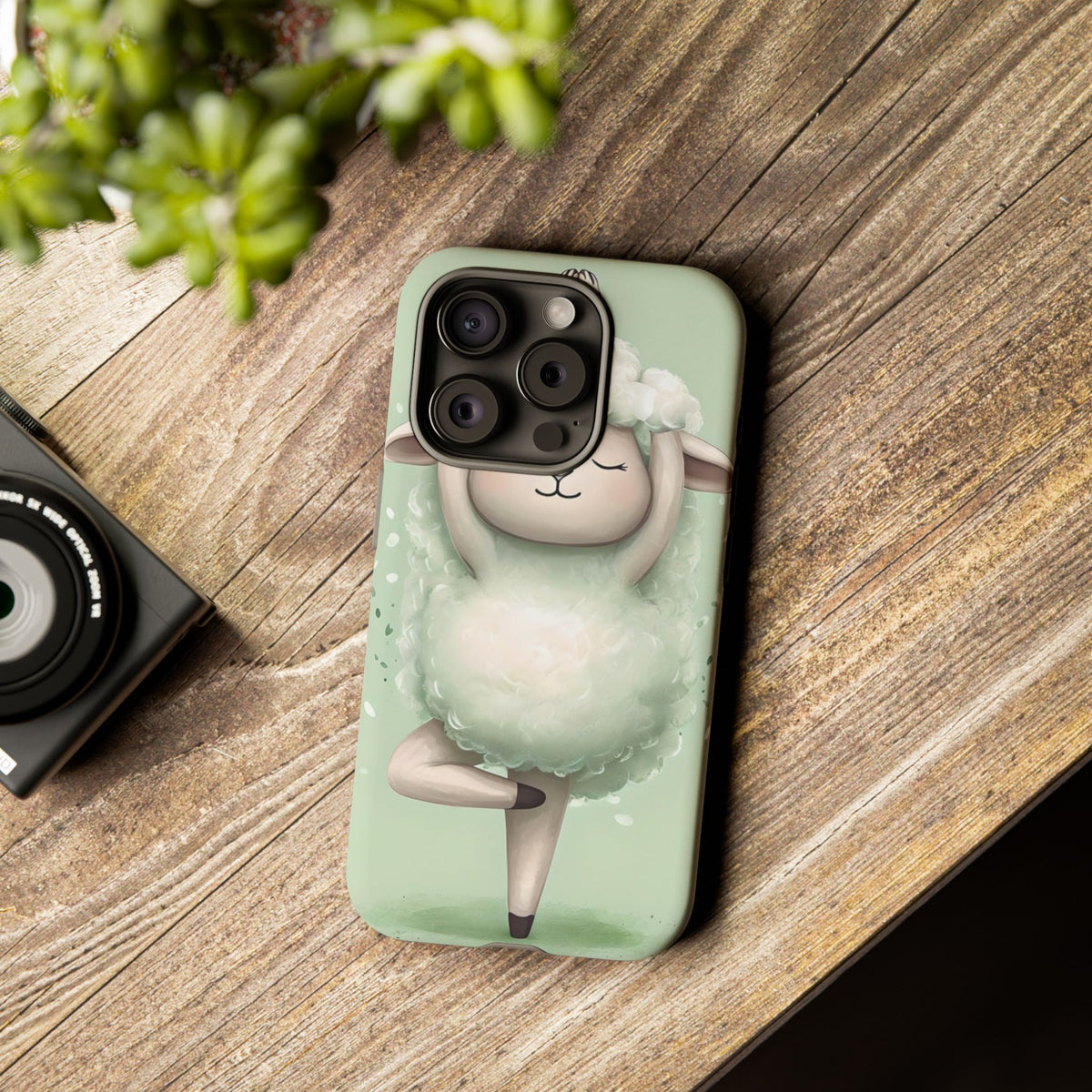 Cute Yoga Sheep Phone Case — Pastel Lamb Ballerina Protective Cover