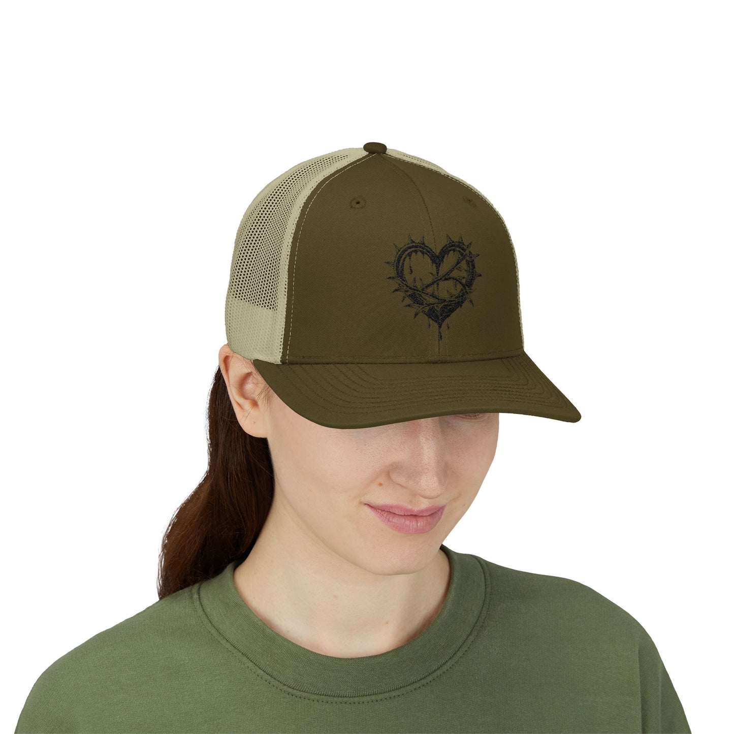 Heart-Shaped Love Snapback Trucker Cap, Adjustable Hat for Friends, Gifts for Couples, Valentine’s Day Cap, Casual Wear, Stylish Sun Hat