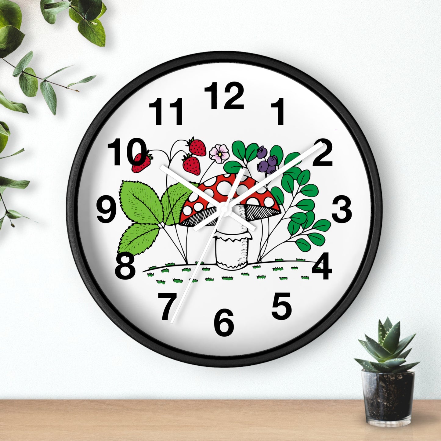 Whimsical Mushroom Wall Clock - Enchanting Home Decor, Boho Aesthetic, Unique Gift for Nature Lovers, Kids Room, Garden Theme