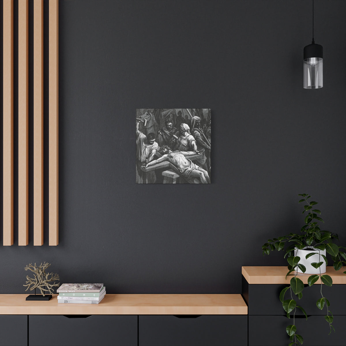 Crucifixion Art Matte Canvas Print – Stretched Religious Wall Decor