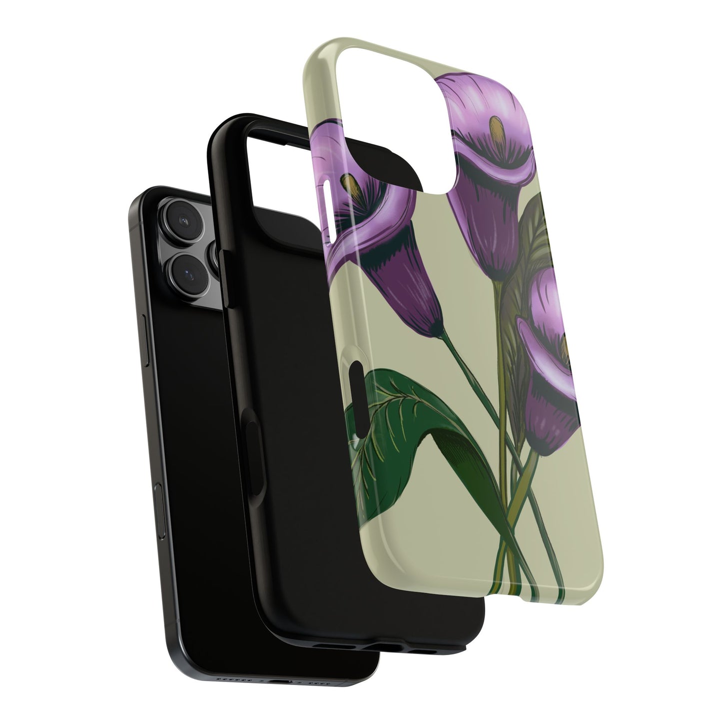 Floral Phone Case - Tough Cases, Purple Flower Design, Cell Phone Accessories, Gift for Her, Nature Lover Essentials