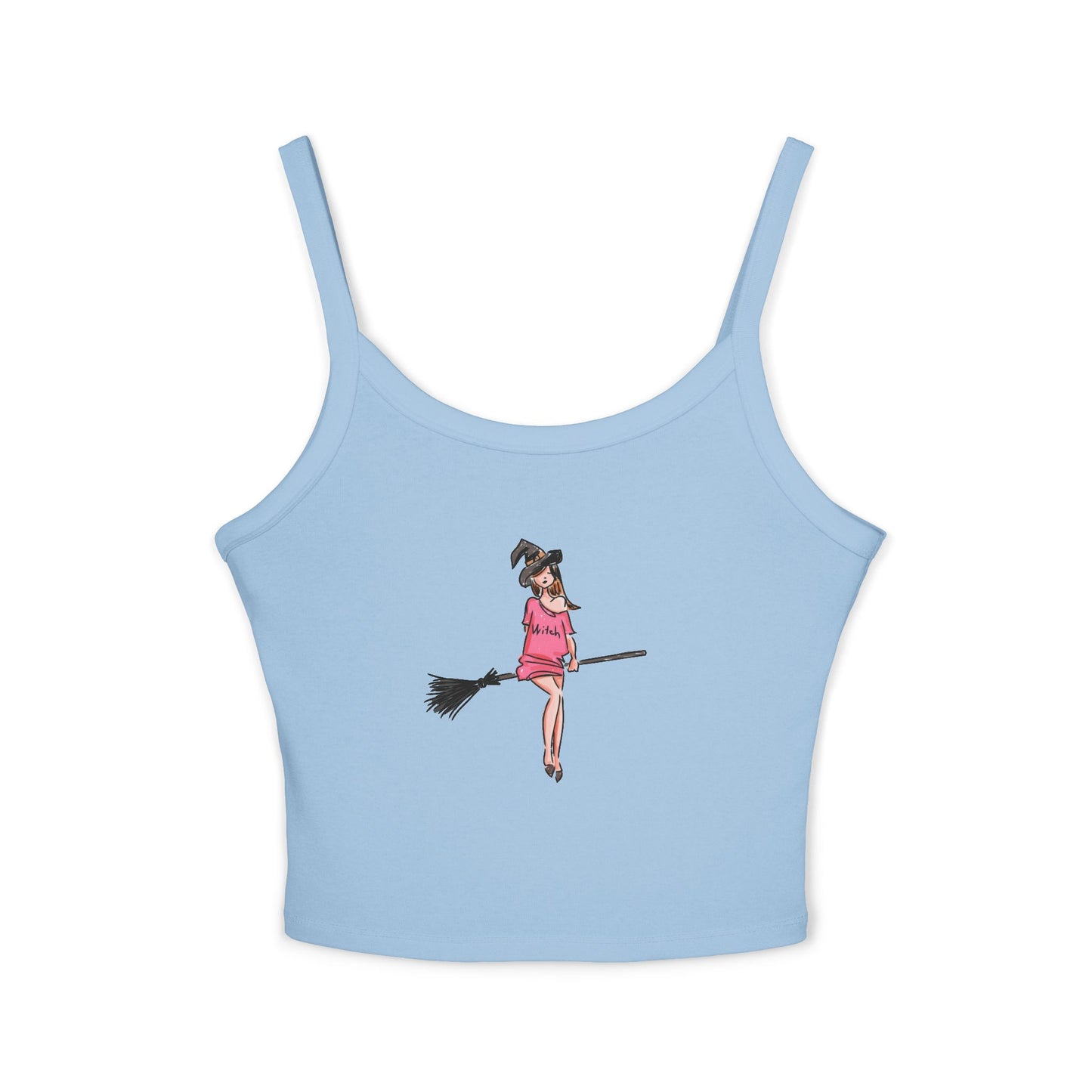 Witchy Spaghetti Strap Tank Top - Fun Summer Wear, Casual Party Top, Perfect for Halloween, Gifts for Friends, Everyday Fashion