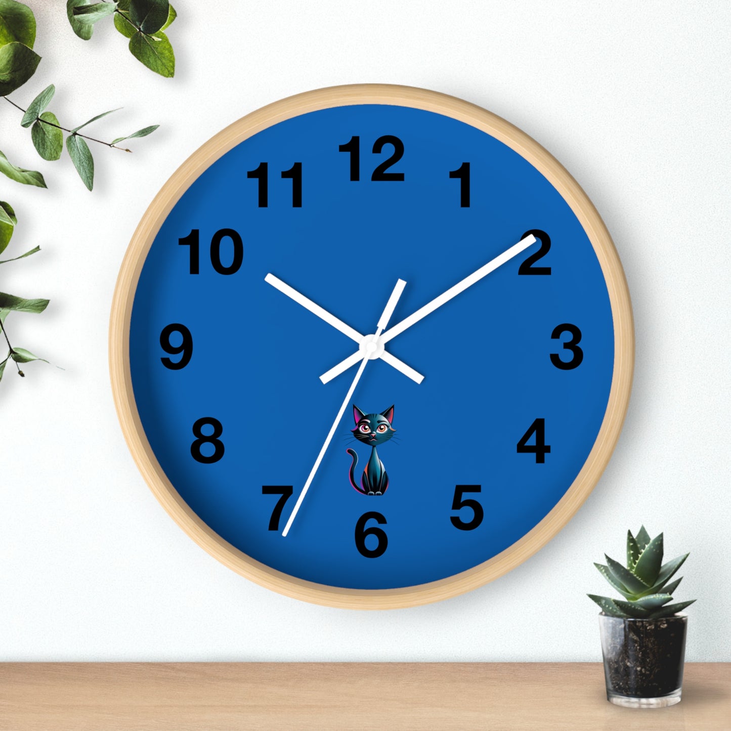 Cute Cat Wall Clock | Fun Home Decor, Cat Lovers Gift, Unique Wall Art, Cat Themed Birthday Gift, Colorful Clock