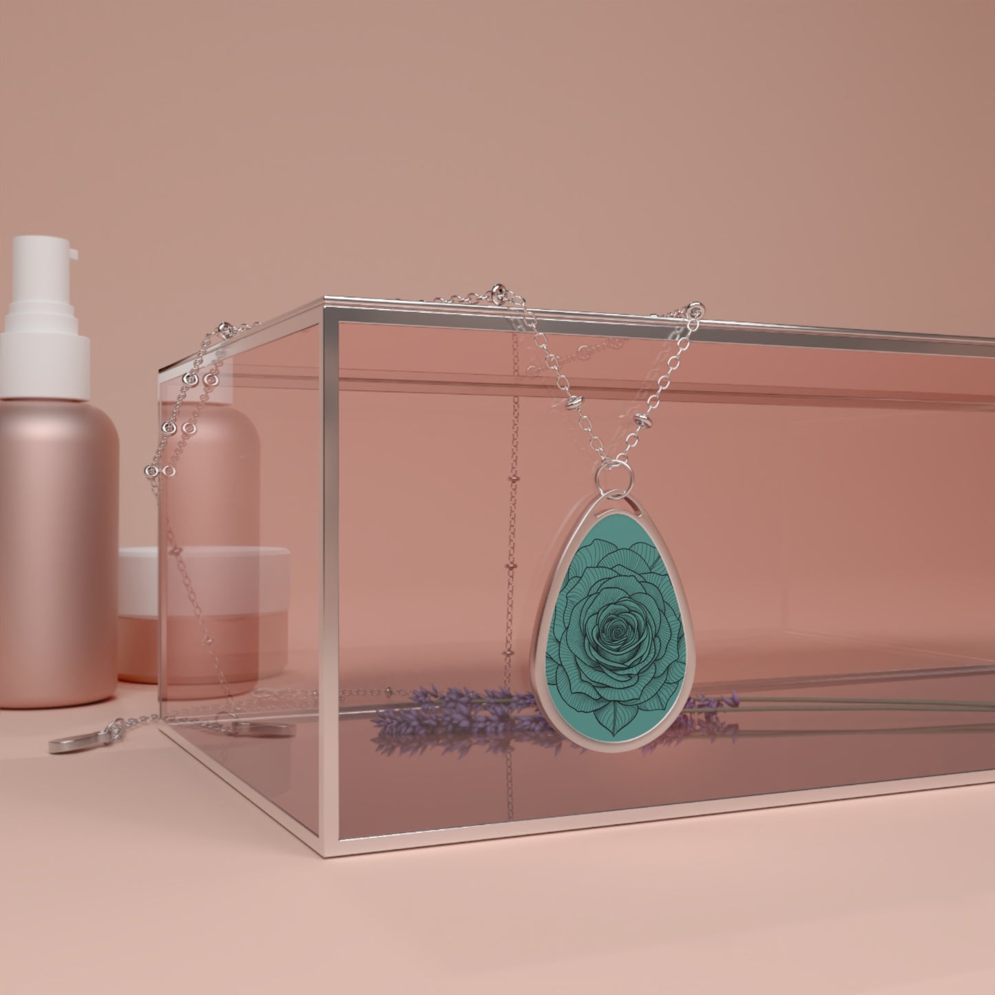 Elegant Floral Oval Necklace, Unique Jewelry Gift, Minimalist Pendant, Nature-Inspired Accessory, Stylish Everyday Wear