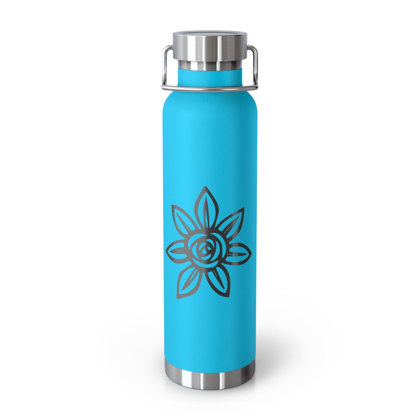 Flower Design Copper Insulated Water Bottle, Eco-Friendly Drink Flask, Vacation Travel Mug, Gift for Plant Lovers, Outdoor Hydration Bottle
