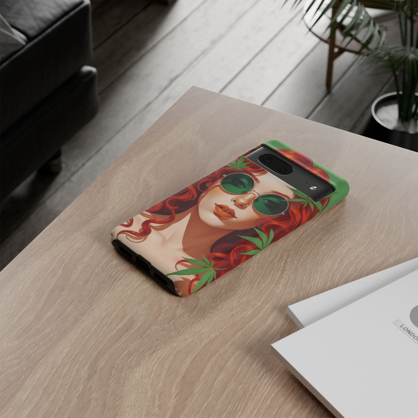 Vibrant Phone Case with Retro Greenery Design, Trendy Case for Casual Look, Gift for Her, Summer Vibes, Unique Phone Accessory