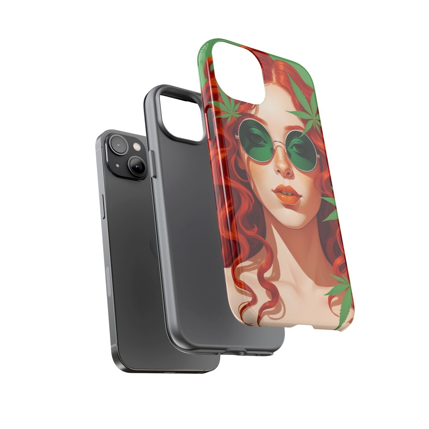 Vibrant Phone Case with Retro Greenery Design, Trendy Case for Casual Look, Gift for Her, Summer Vibes, Unique Phone Accessory