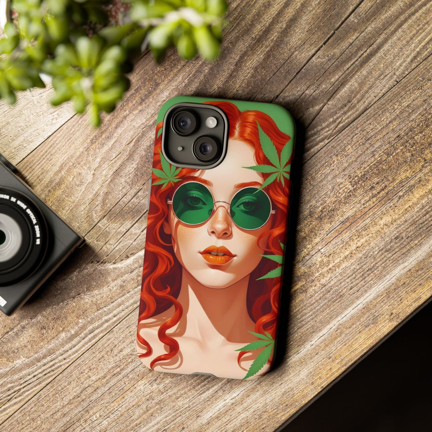 Vibrant Phone Case with Retro Greenery Design, Trendy Case for Casual Look, Gift for Her, Summer Vibes, Unique Phone Accessory