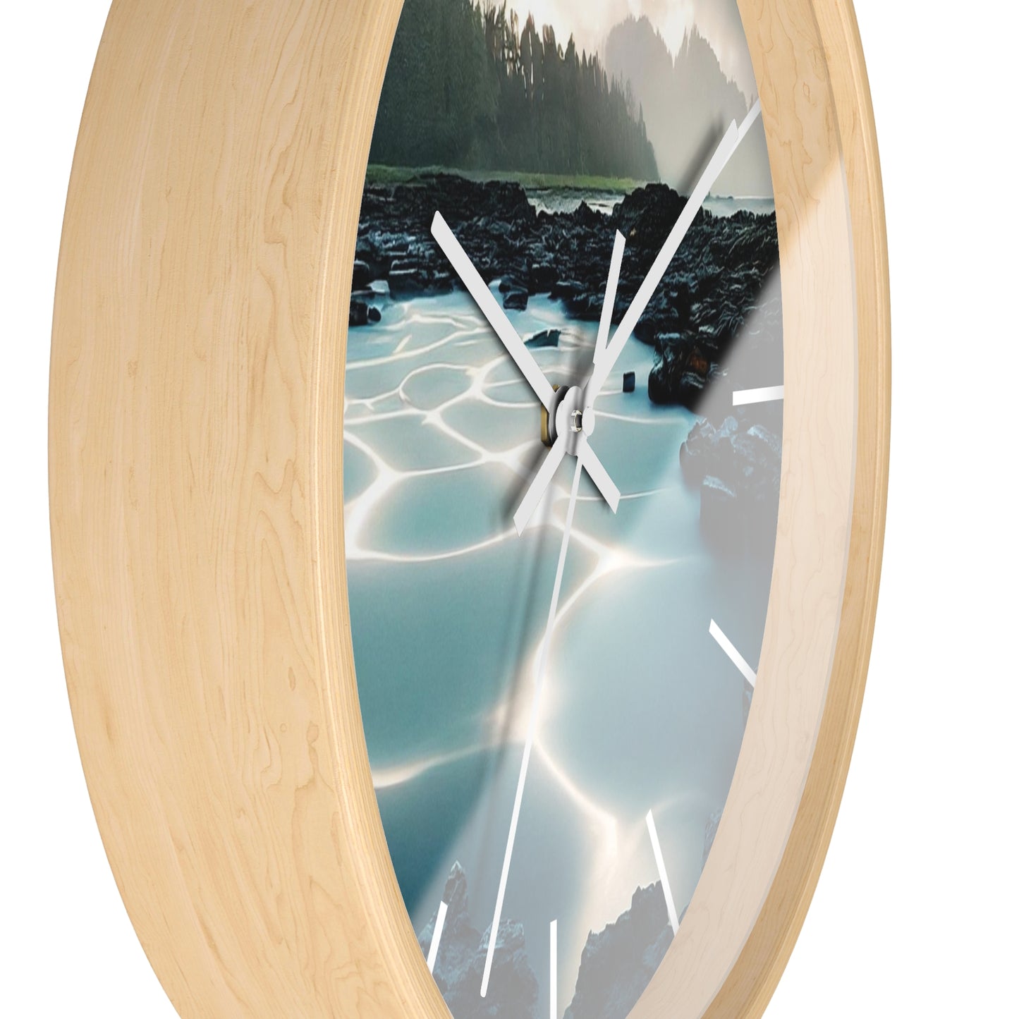 Serene Nature Wall Clock - Tranquil Home Decor for Nature Lovers, Modern Timepiece for Gifts, Office, Living Room, Quartz Clock