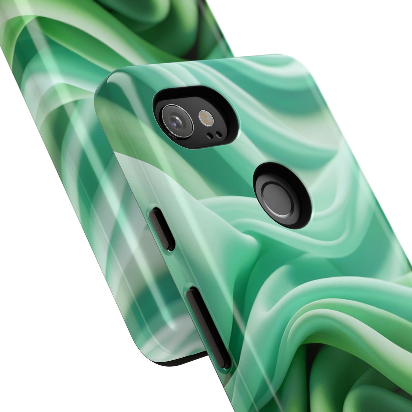 Stylish Phone Case, Tough Case, Green Abstract Design, Cell Phone Cover, Unique Gift, Trendy Accessory