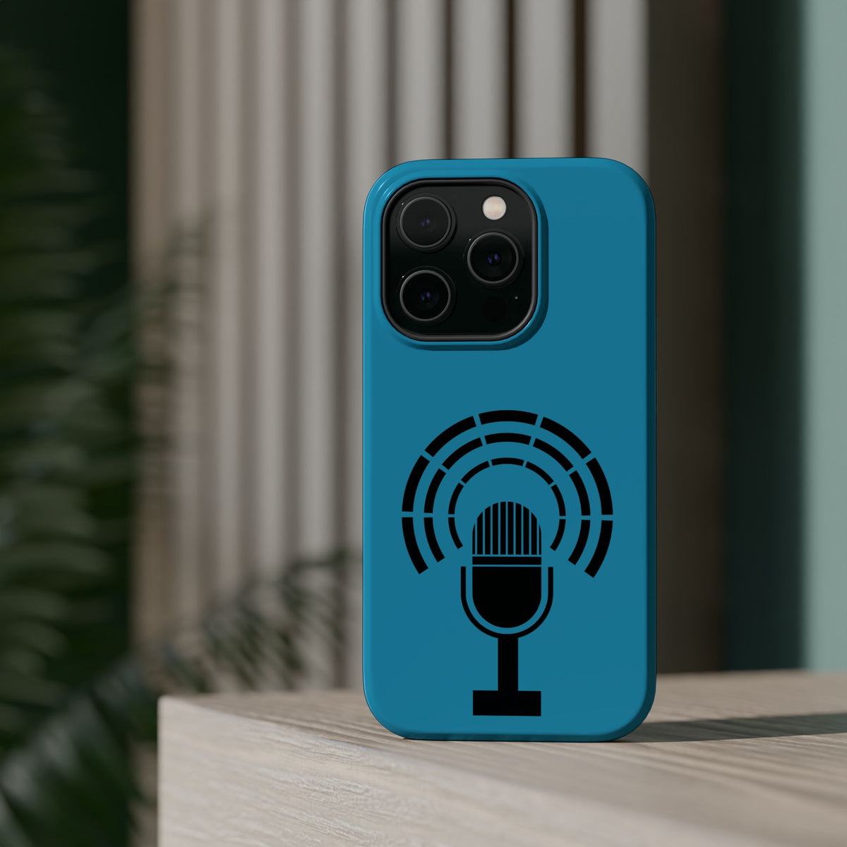 Phone Case — Retro Microphone Podcast Design, Magnetic Impact-Resistant