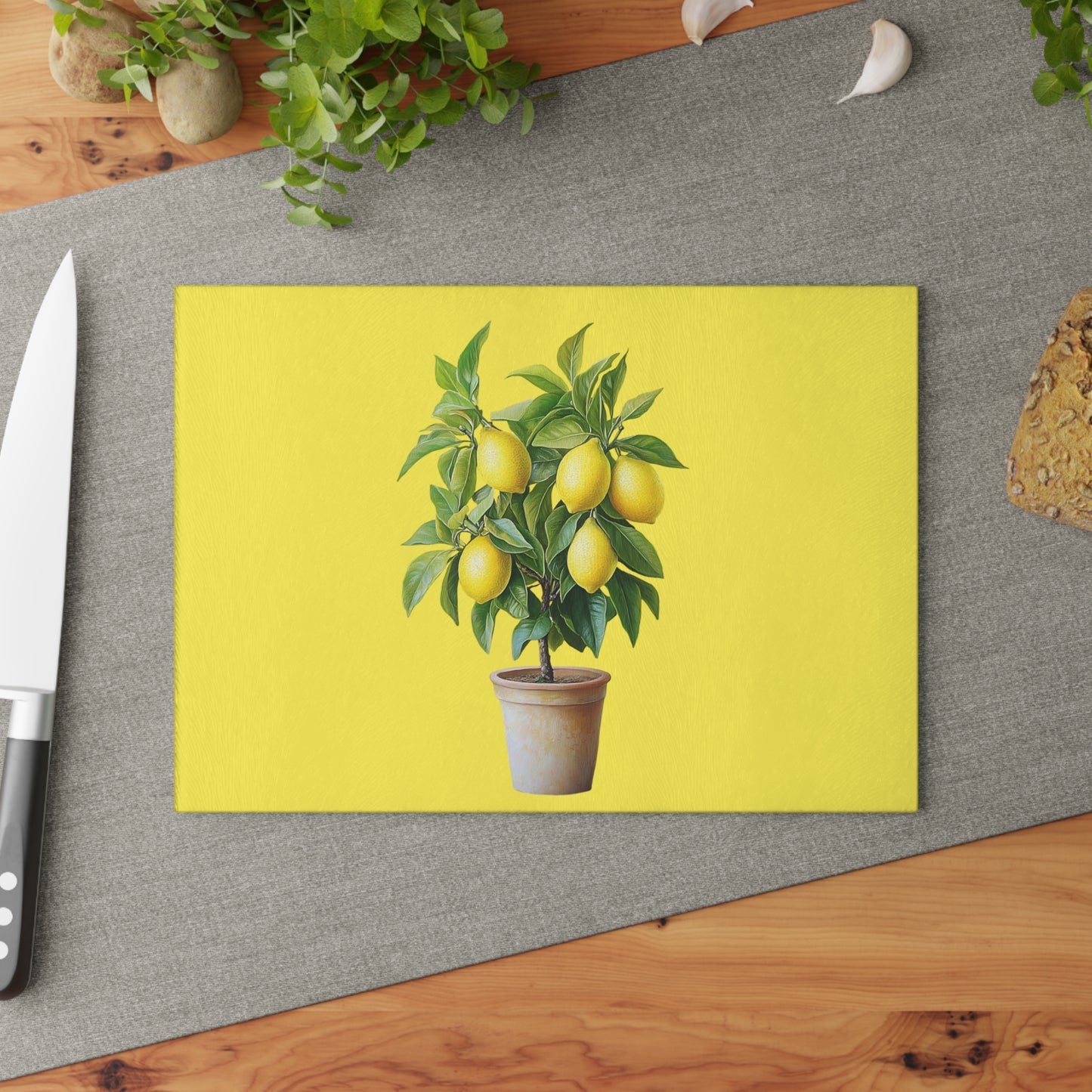 Lemon Tree Glass Cutting Board, Kitchen Decor, Culinary Gift, Cooking Essentials, Housewarming Gift, Home Chef Accessory